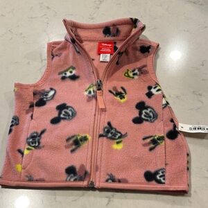 Disney Pink Mickey Mouse Kids Fleece Vest Size 2T